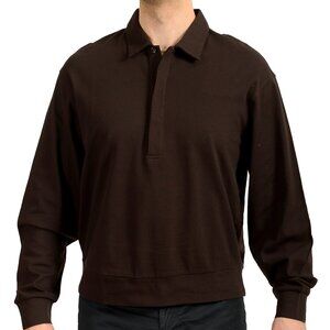 Scuderia Ferrari Men's Chocolate Brown Long Sleeve Polo Shirt US L IT 52